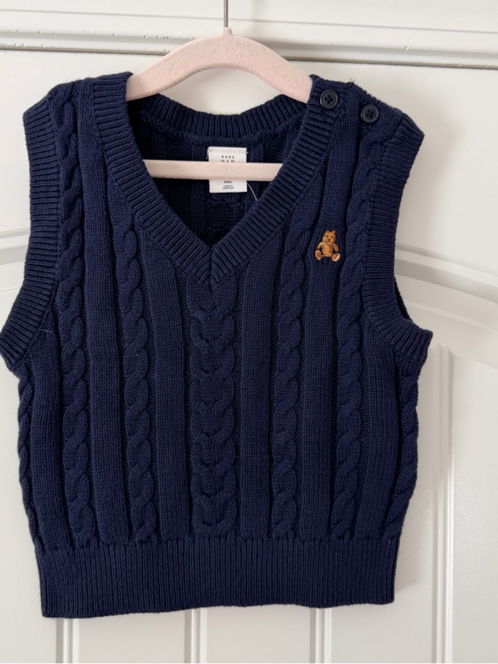 Baby Gap Navy Cable Knit Vest
